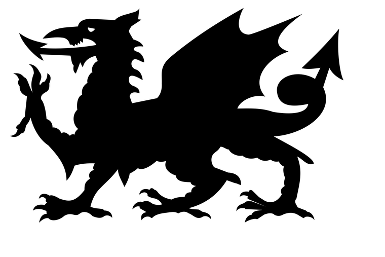 Vorher: Drachen-Silhouette als Pixelbild